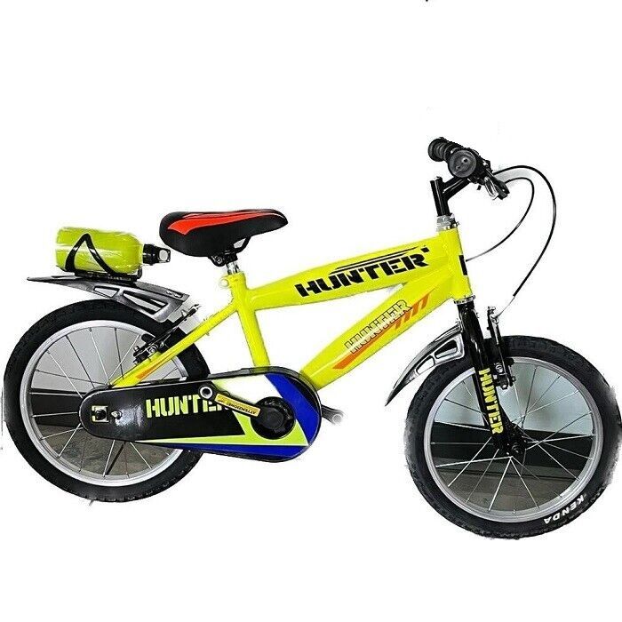 Bici mtb 16 Hunter per bambino gialla con rotelle borraccia e