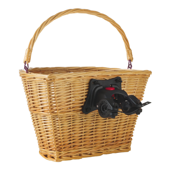 cestino bici in vimini ovale con attacco a clip chiaro 36x26x22 - La  Ciclomoto