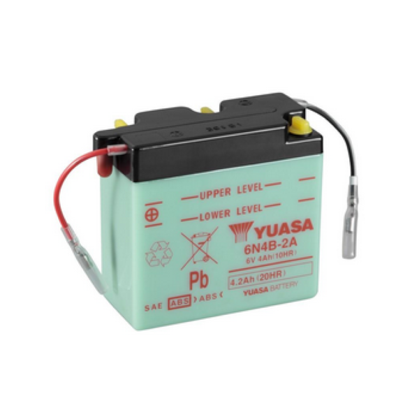 batteria 6n4b-2a 6 v 4 ah yuasa senza acid pack - La Ciclomoto