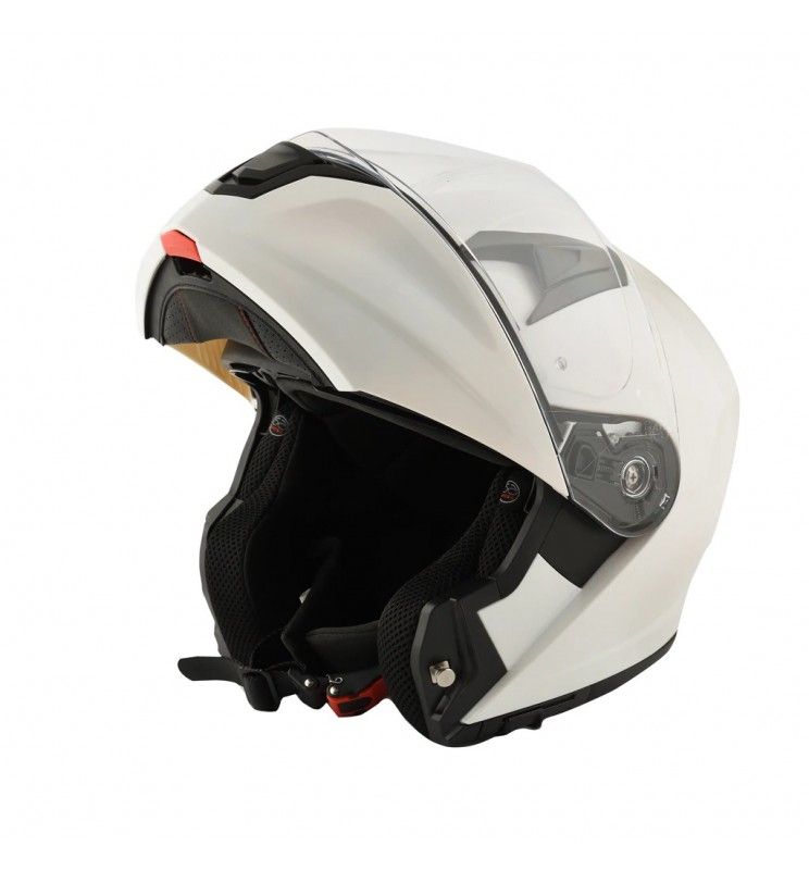 Casco modulare raptor mph moto scooter omologato doppia visiera bianco  lucido