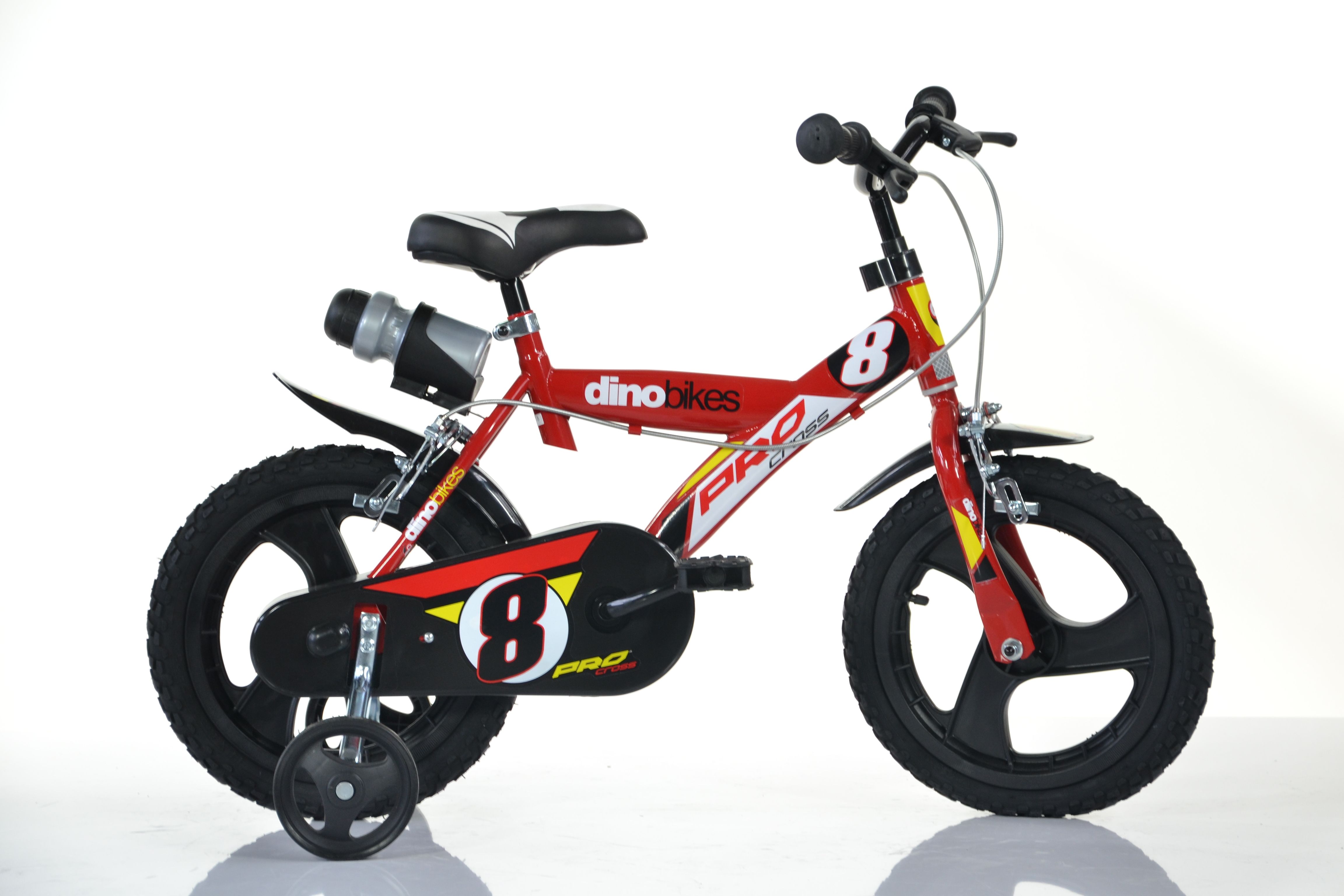 Bici 16 Sonic per bambino con scudo rotelle borraccia parafanghi Dino Bikes  - La Ciclomoto