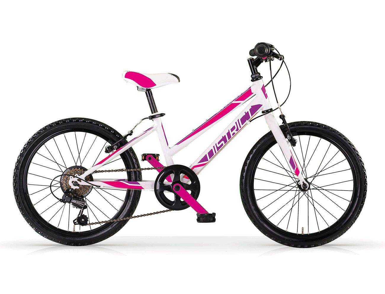 bici 24 district mtb donna 18 v bianco rosa - La Ciclomoto