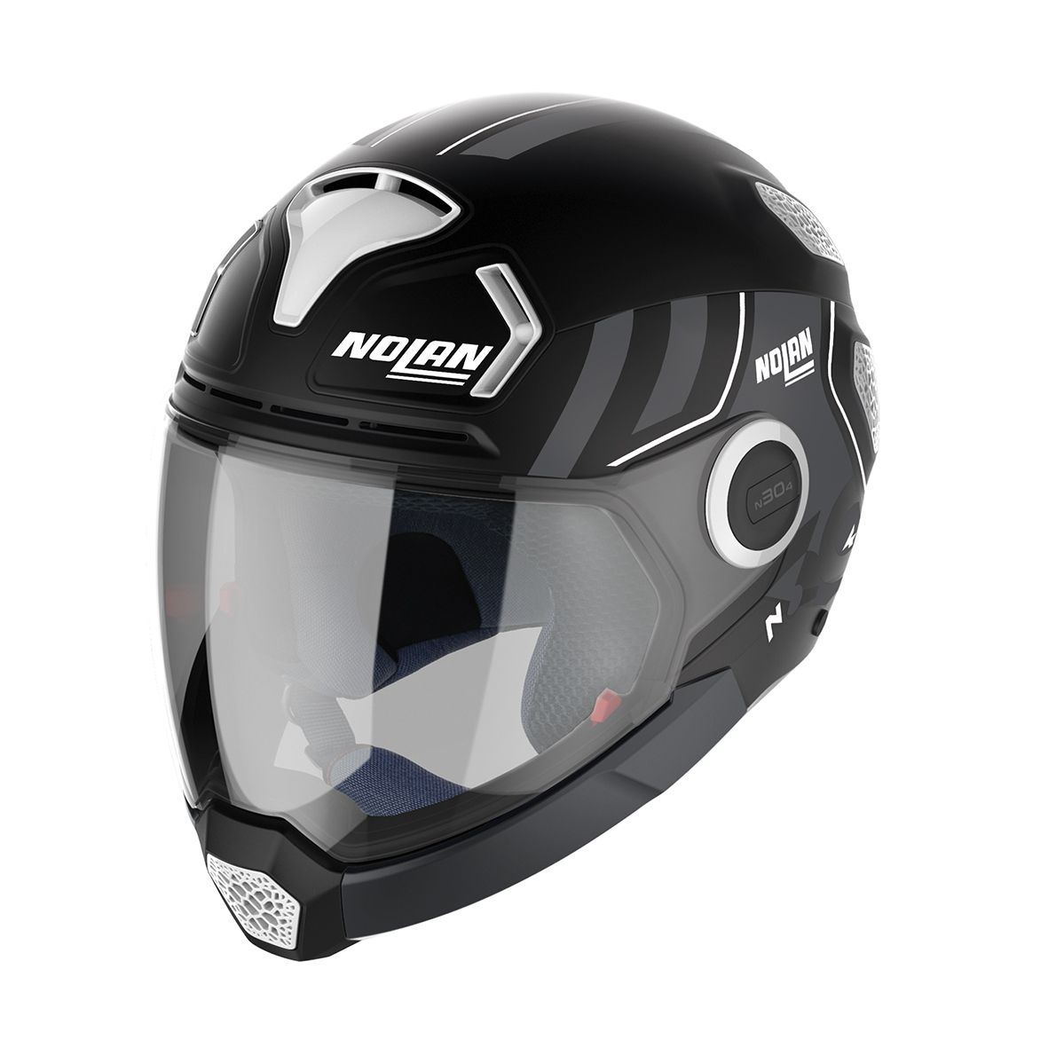 Casco moto scooter Nolan N30-4 VP Parkour 016 nero opaco bianco - La  Ciclomoto