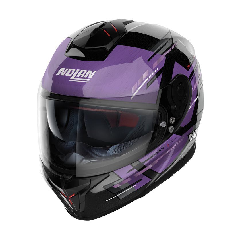 Casco integrale Nolan N80.8 Meteor N-com nero lucido viola 070 - La  Ciclomoto