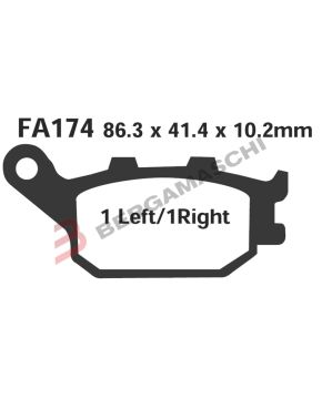 Pastiglie freno posteriori FA174 EBC Organica HONDA KAWASAKI SUZUKI