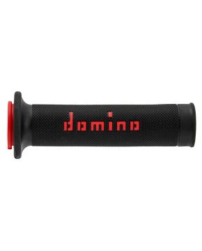 Coppia Manopole gomma termplastica bicomponente nero rosso ROAD-RACING DOMINO