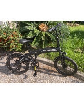 Bici e-bike 20 folding pieghevole alluminio nera 6 speed front disk 36V FLYWHELL