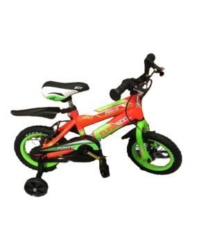 Bici 12 mtb power per bambino arancio verde con 2 freni e gomme ad aria