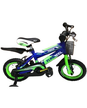 Bici 12 mtb power per bambino blu verde con 2 freni e gomme ad aria