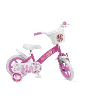 Bici 12 Princess Principesse Disney ufficiale per bambina con rotelle e cestino