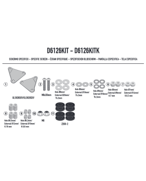 Attacchi parabrezza paravento KYMCO Downtown 350 GT 2024 GIVI D6126KIT