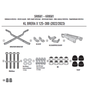 Portapacchi posteriore per bauletto MONOLOCK® KL Brera X 125-300 Givi SR9501