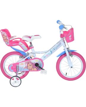 Bici 14 sirenetta Alyssa per bambina rotelle cestino porta bambola Dino Bikes