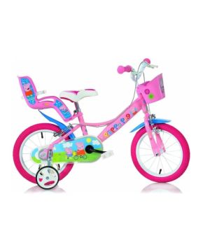 Bici 16 Peppa Pig per bambina rotelle cestino porta bambola Dino Bikes