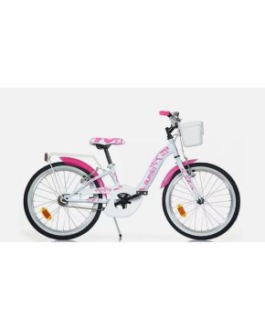 Bici 20 Smarty per bambina bianca cestino cavalletto parafanghi Dino Bikes