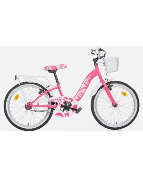 Bici 20 Smarty per bambina rosa cestino cavalletto parafanghi Dino Bikes