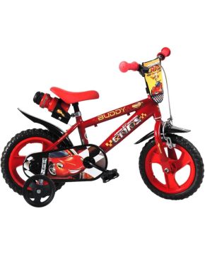 Bici 12 Buddy Cars junior rossa scudo rotelle borraccia per bambino Dino Bike