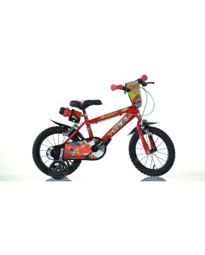 Bici 16 cars buddy per bambino con scudo rotelle borraccia parafanghi Dino Bikes