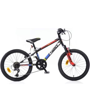 Bici 20 mtb 420 sport 6 velocità forcella ammortizzata nero blu per bambino