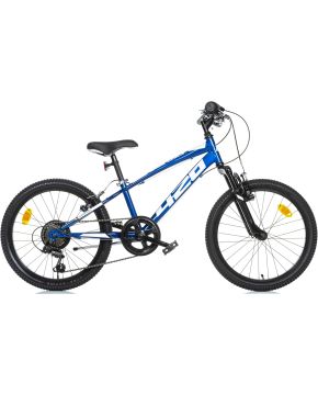 Bici 20 mtb 420 sport 6 velocità forcella ammortizzata nero blu per bambino