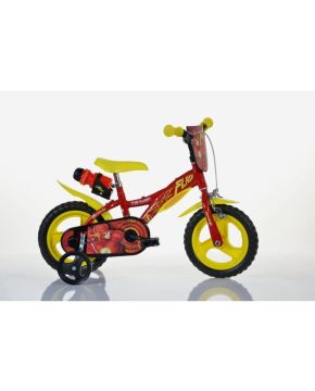 Bici 12 The Flash Gordon rossa e gialla scudo rotelle borraccia per bambino Dino Bike