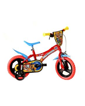 Bici 12 Paw Patrol rossa e blu scudo rotelle parafanghi per bambino Dino Bike