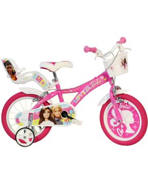 Bici 14 love Barbie per bambina con rotelle cestino porta bambola Dino Bikes