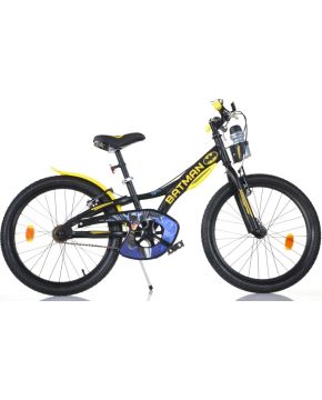 Bici 20 Batman nera e gialla con borraccia per bambino Dino Bike