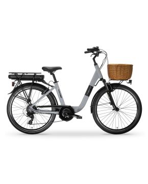 Bici City Bike e-bike Elettrica RHEA Lady 26 pollici 6 velocità grigio MBM