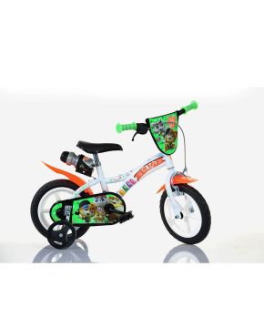 Bici 12 44 gatti per bambino con scudo rotelle borraccia parafanghi Dino Bikes