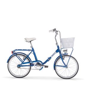 Bici Angela Pieghevole 20 1 velocità Blu carbike MBM Cestino Opzionale