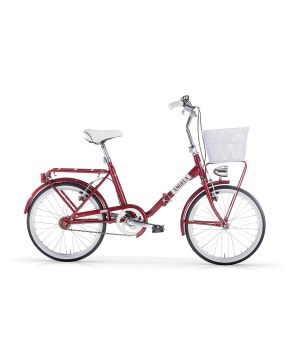 Bici angela pieghevole 330 20 1 velocita' rosso metallizzato folding carbike MBM