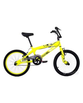 Bici 20 bmx freestyle nero giallo elettrico per bambino ragazzo coppi